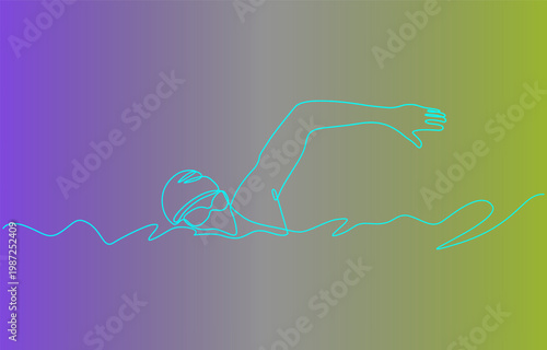 Swimming competition, swimmer, swimming pool logo vector. Summer background. Texture of water surface. Diving. Underwater. Vector illustration