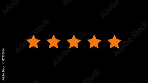 5 star rating concept animation on the background ,star review concept