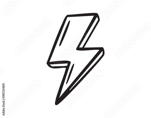 Electric energy emblem. Stylized bolt symbol signifying motion and power. Striking lightning shape representing rapid energy transfer suitable for technological and electrical branding designs