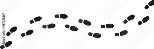 Trace, human steps, footprints in shoes, path, isolated on transparent vector eps