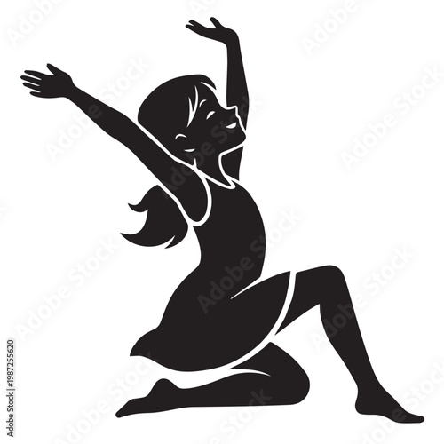 Silhouette of a woman doing yoga
