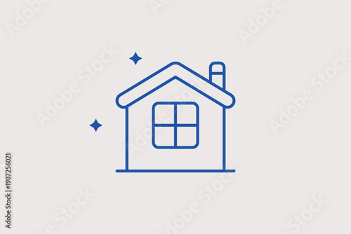 Simple house icon for social housing programs and shelter support. Clean Vector Illustration and line icon is ideal for homeless shelters and residential aid organizations.