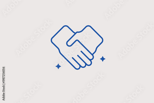 Handshake with a heart for partnership in philanthropy and mutual aid. Collaborative Vector Illustration and line icon is ideal for corporate social responsibility and community peace.