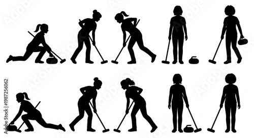 カーリングのシルエット