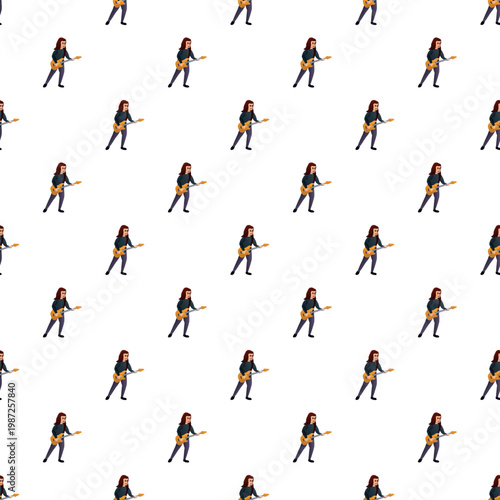 Female musicians creating a repeating pattern of rock and roll music