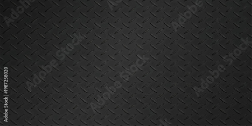 Seamless black leather texture background with a dark industrial metal mesh pattern and carbon fiber material design