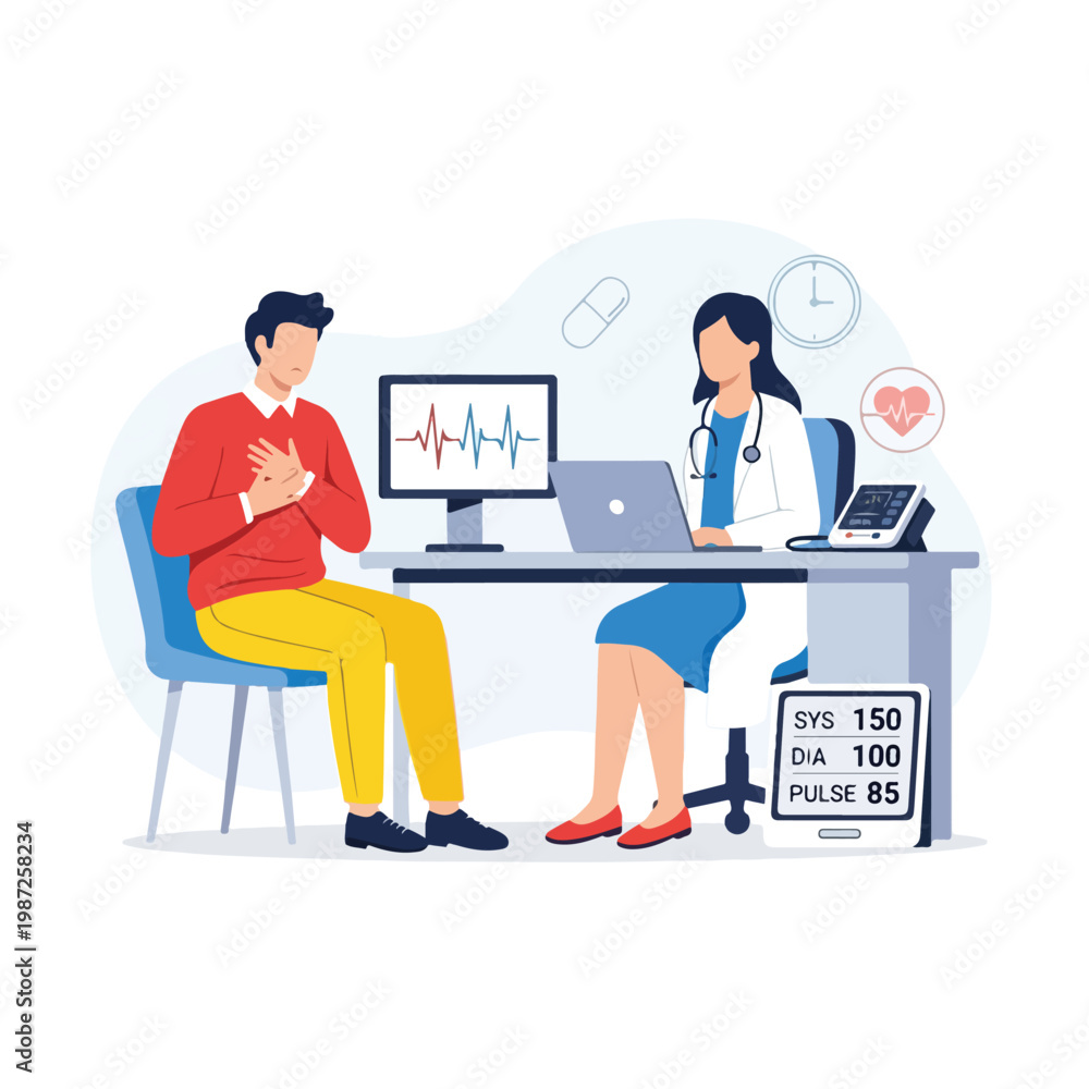 Fototapeta premium A businessman sitting at a desk working on a laptop in an office environment