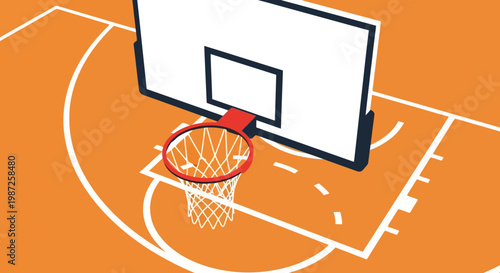 a basketball hoop on a court.