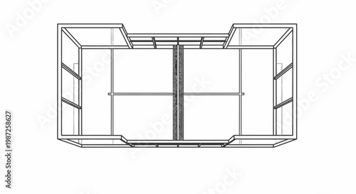 Technical drawing of a rectangular object.