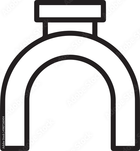 Black Outlined Icon of Magnet