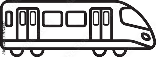 Black Outlined Icon of Train