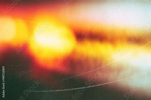 light leak overlay effect with bokeh light ,retro grain noisy film flare on black background,analog old film burn overlay,Abstract Light Leak Film Poster Photo Effect Mockup