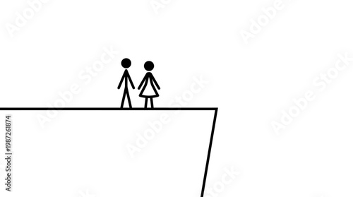 Couple Standing on the Edge of a Cliff