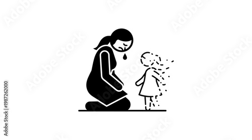 Grieving Mother and Fading Child Loss and Sorrow