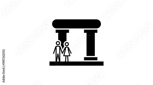 Couple Standing in Front of Classic Architecture