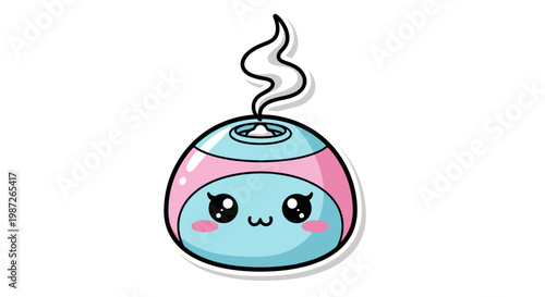 Cute Kawaii Aroma Diffuser with Steam, Pink and Blue