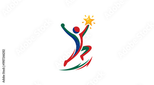 Abstract Figure Reaching for a Star