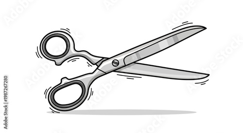 Gemini said

A sharp pair of stainless steel scissors with black plastic handles is isolated on a white background, showing the open metal blades of the professional cutting tool