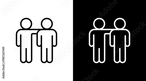 Friends White Icon Set Design