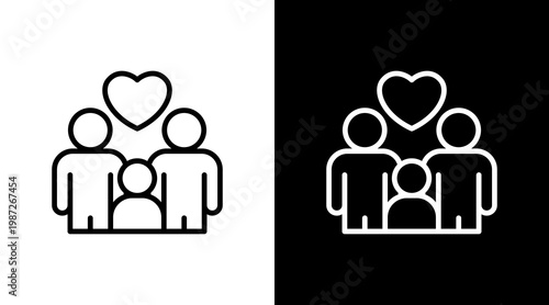 Family White Icon Set Design