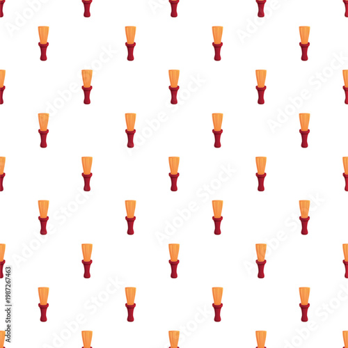 Repeats of a classic shaving brush creating a seamless pattern on a white background