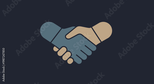 Handshake between two people in business.