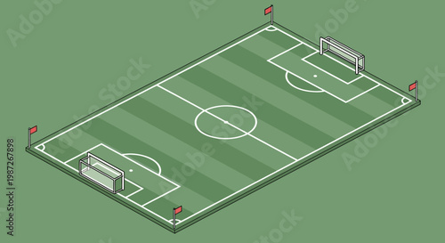 Illustration of a soccer field layout.