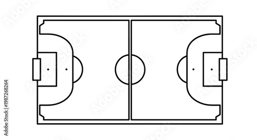 Soccer field illustration with goals.