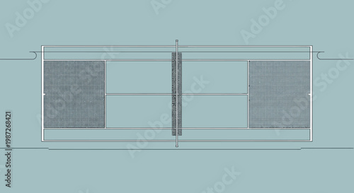 A technical drawing of a sliding door.