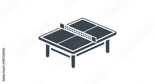 Ping pong table with net.