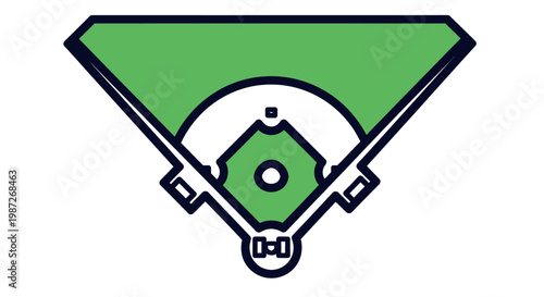 Baseball field graphic illustration icon.