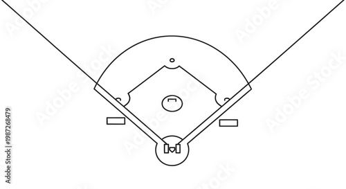 A line drawing of a baseball home plate.