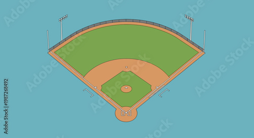 Aerial view of a baseball field.