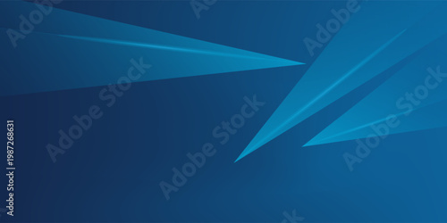 Abstract modern blue horizontal banner background with geometric diagonal overlay layers and glowing lines eps 10