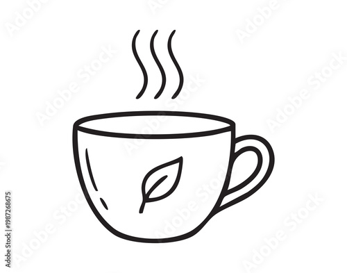 Herbal tea imagery. Illustration of soothing herbal tea in cozy setting for calmness. Depiction of steaming herbal infusion in comfortable environment promoting relaxation and mindfulness