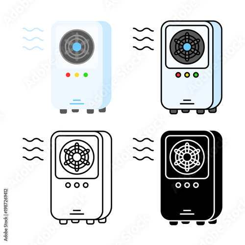 Air Cooler Fan System Vector Icon
