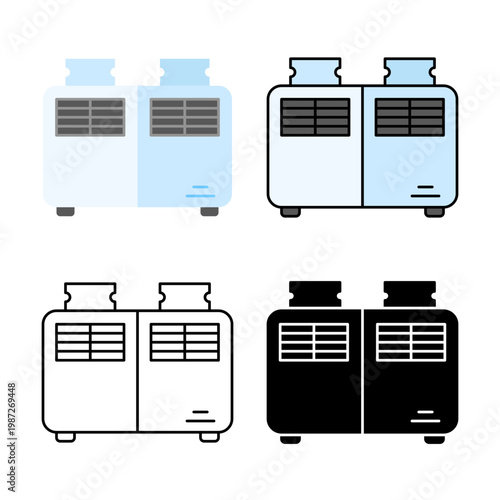 Industrial HVAC Chiller System Vector Icon