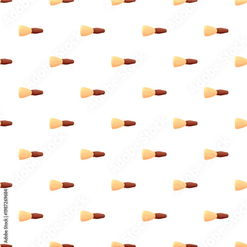 Repeating pattern showing barber shaving brushes on a white background