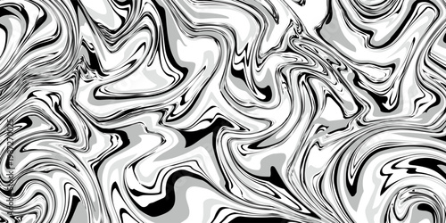 Abstract black and white fluid art swirls effect liquid marble vector illustration. Smooth elegant black satin texture. Luxurious marble background design. Abstract Monochrome Fluid Marble Pattern.