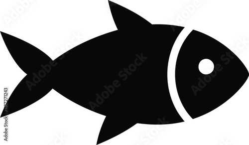 Black and white fish cartoon vector illustration cute ocean sea animal character design monster style illustration