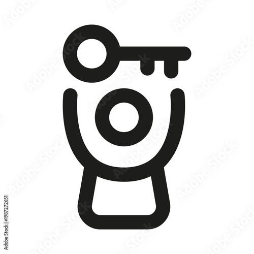 Key icon. Modern key minimal isolated line icon for security system, ideal for access control, protection concept, real estate and digital security interface.