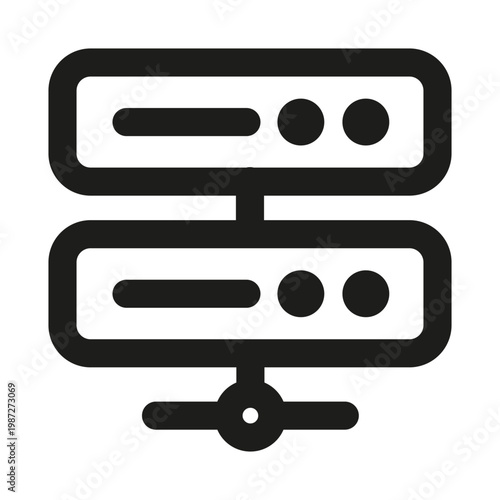 Shared server icon. Modern shared server clean isolated line icon for cloud hosting systems, ideal for web hosting, data management and network infrastructure.
