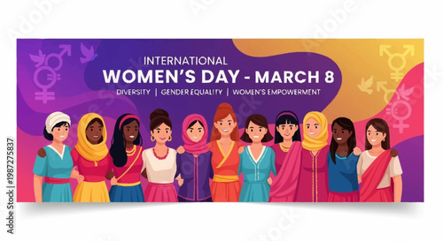 International Women's Day poster with diverse women