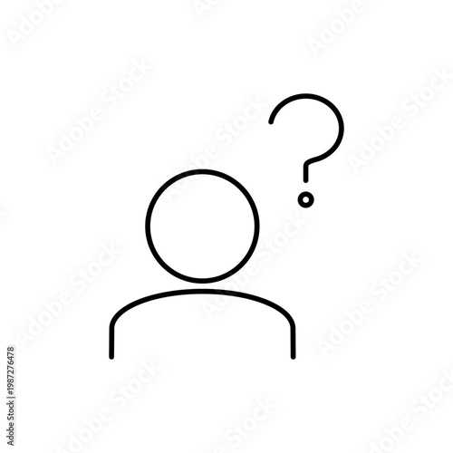 人とクエスチョンのマークを用いて、疑問を表現したアイコン