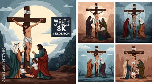 The Crucifixion of Jesus Christ with Mourners