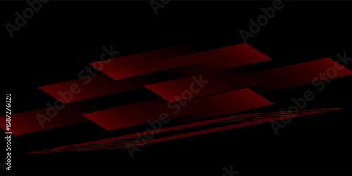 red background with abstract square shape, dynamic and sport banner concept.