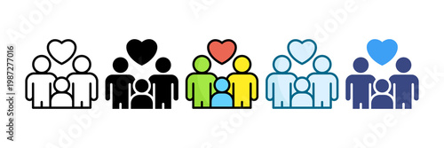 Family Icon Set Multiple Style Collection