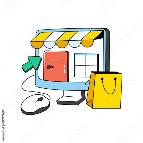 Perfect design icon of online shop