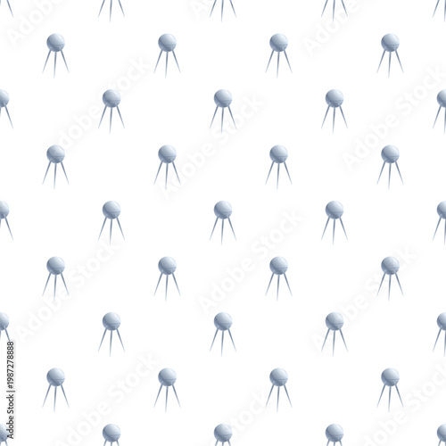 Vintage sputnik inspired satellite repeating pattern background
