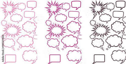 Abstract floral silhouettes: a trio of sketch-like designs